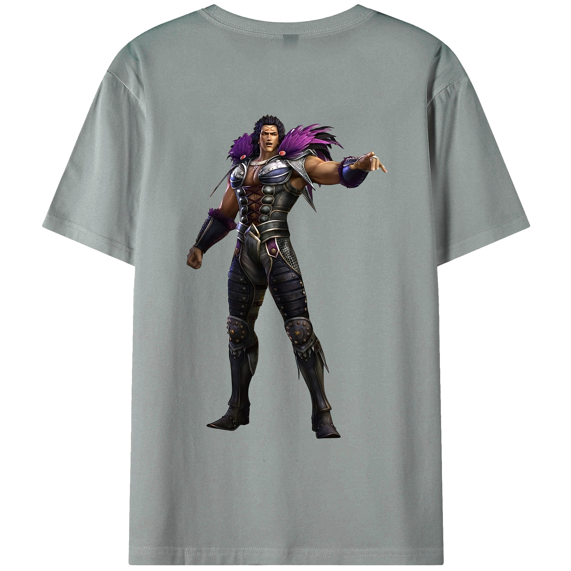 （画像用） 北斗の拳 Fist of the North Star 綿100％ メンズ半袖Tシャツ（バックプリント） 通気性
